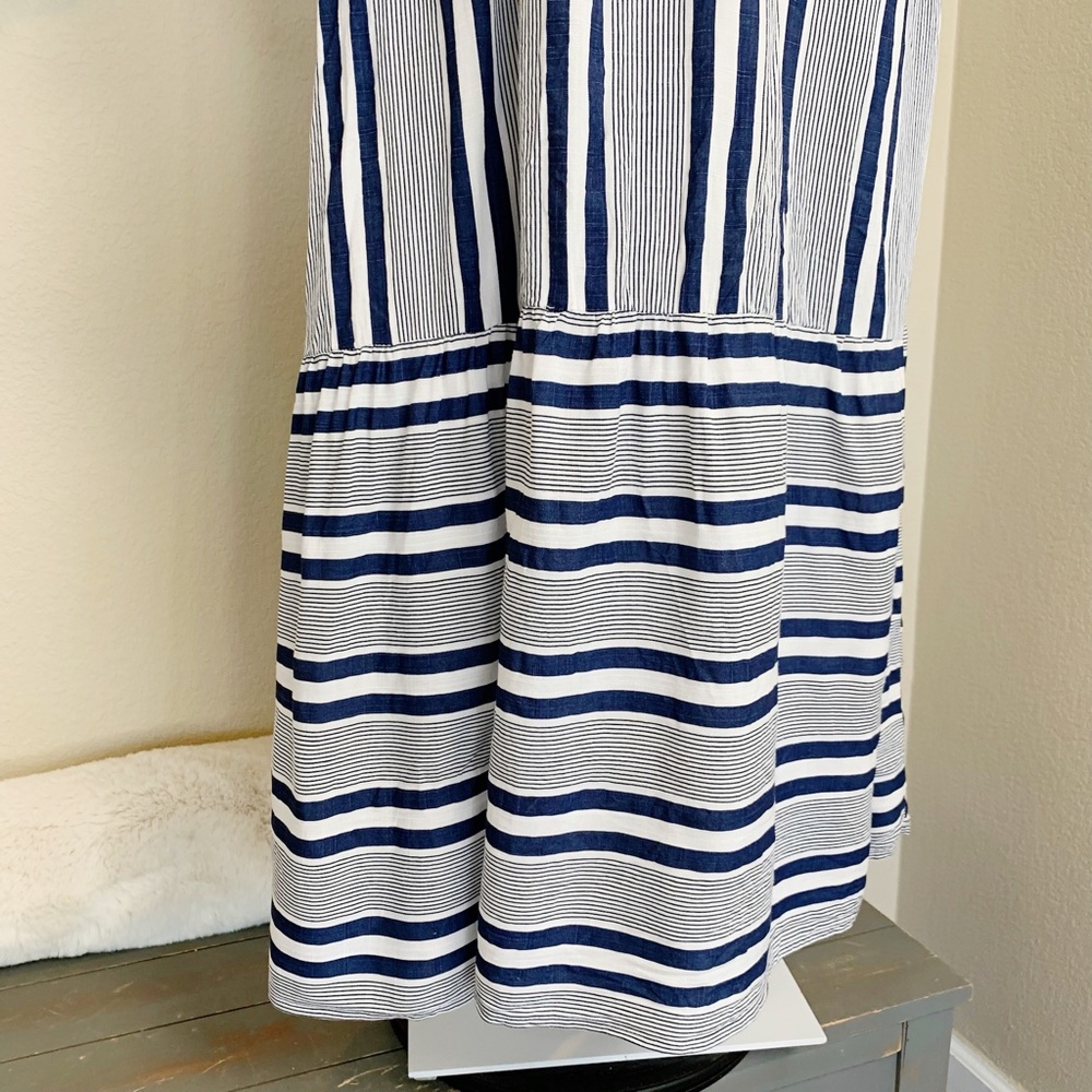 ❌SOLD❌ Pink blush | Blue and White Striped Maxi Dress | Size: S - Picture 3 of 9